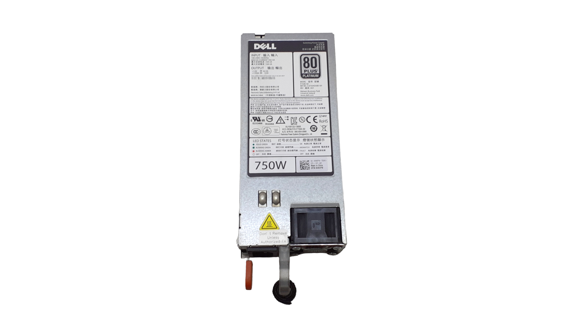thumbnail image 2 of Dell 6W2PW 750W Power Supply For Poweredge R720 – Tested With 90 Day Warranty 2 of 5