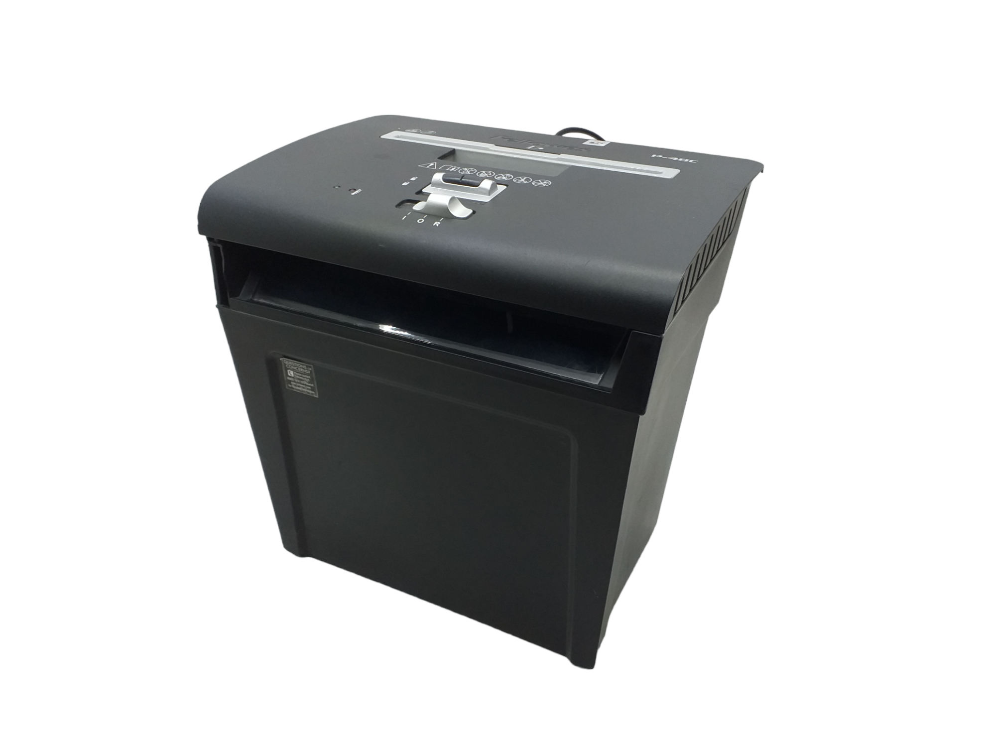Fellowes P-48C 8 Sheet Cross-Cut Black Paper Shredder