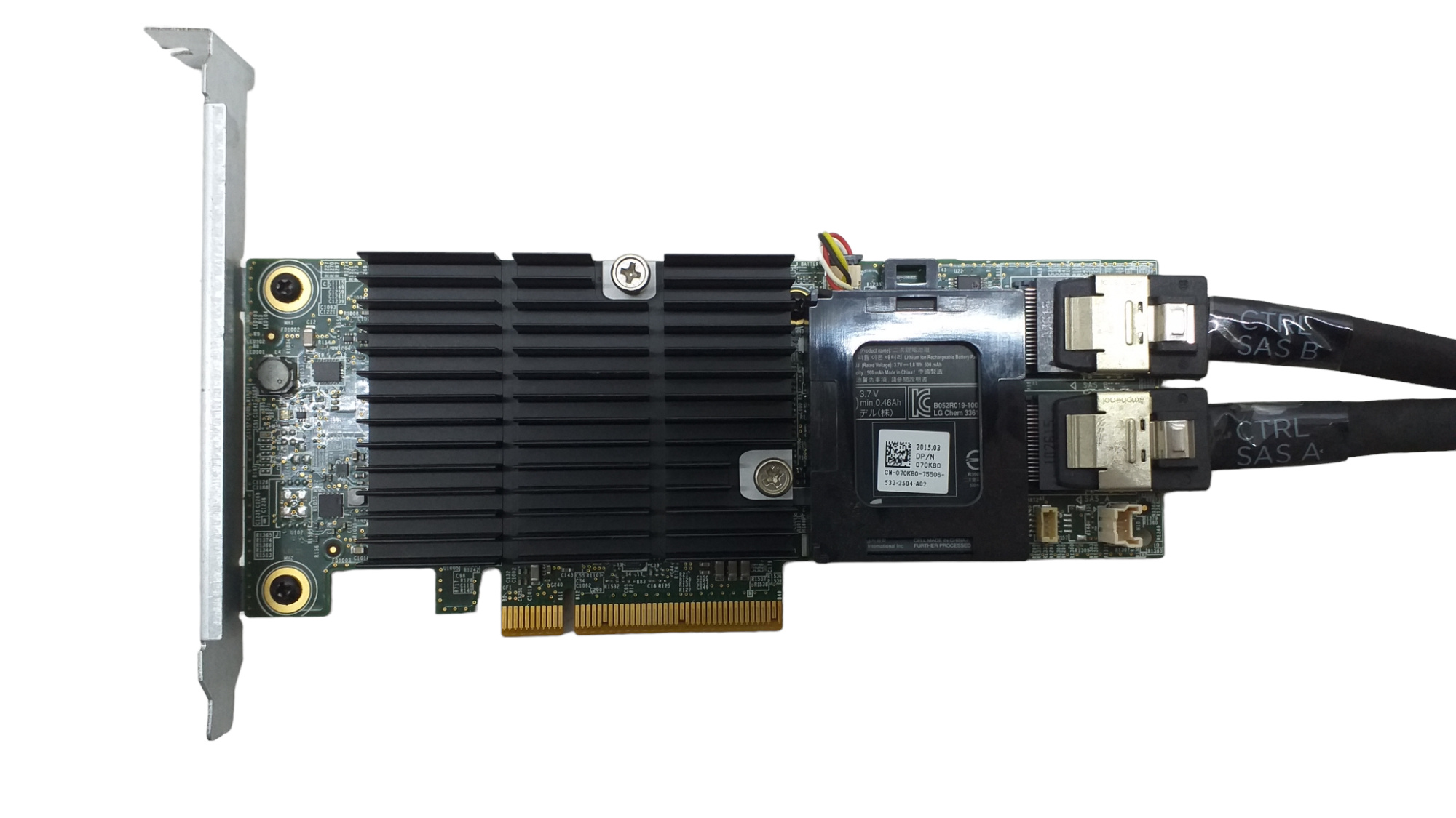 Dell Perc H710P SAS 6GB PCI-E 1GB Raid Controller Card 7GCGT + Cables - Image 2