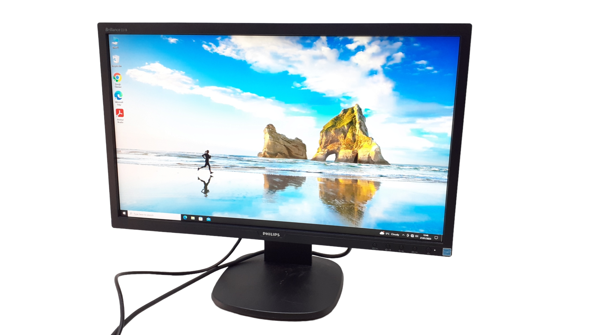 Philips 221B8L 221B 21.5" FHD LCD Monitor USB Speakers VGA cable and mains