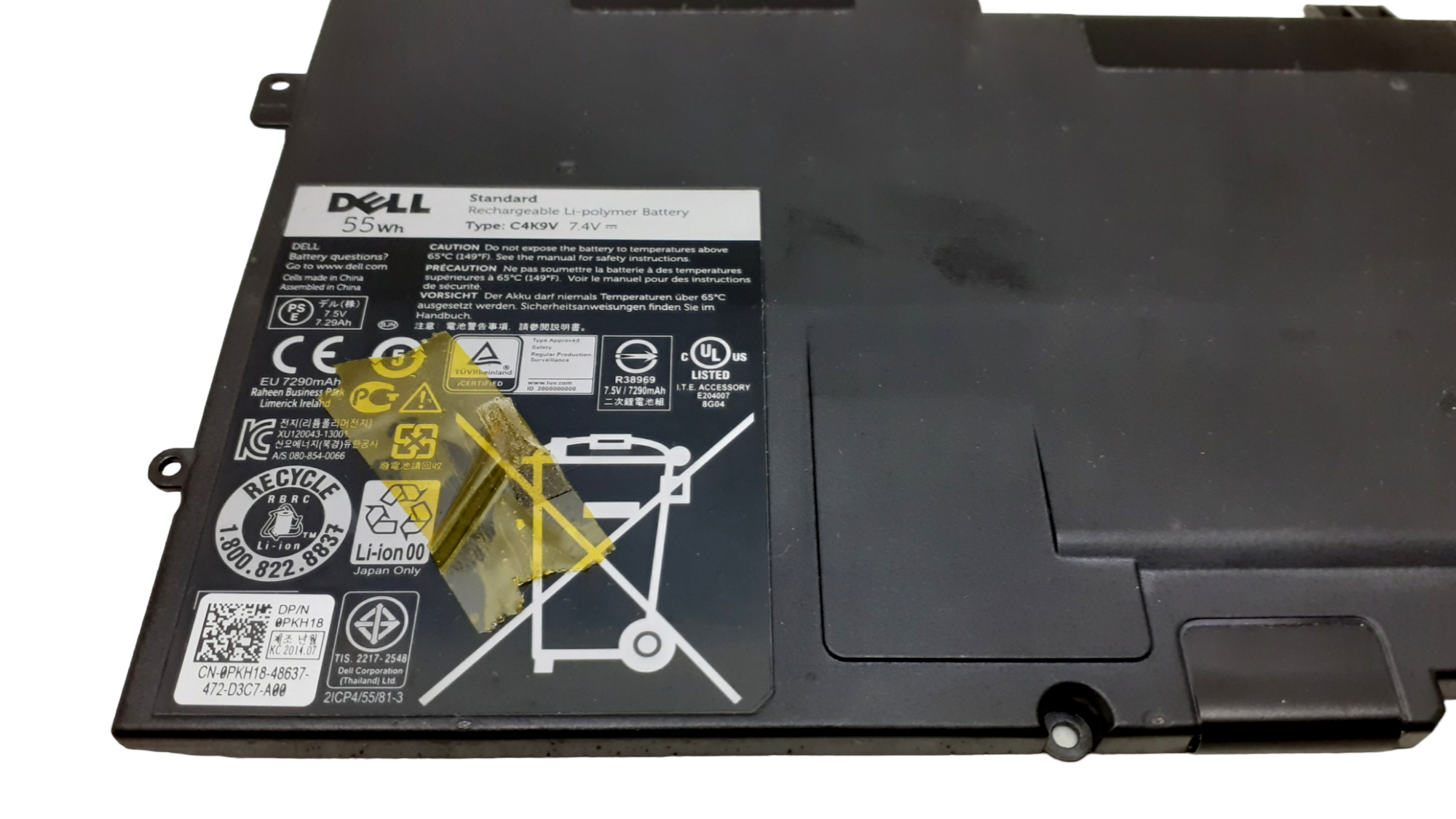 Dell XPS 13 L321x L322x 6 Cell 55WH 7.4v 7290mAh Battery C4K9V PKH18 - Image 3