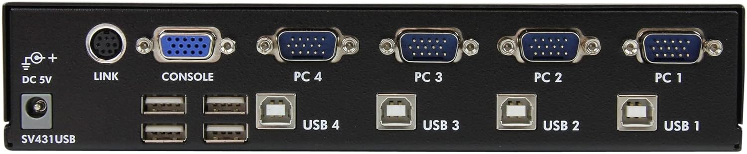 StarTech.com 4 Port KVM VGA USB Switch with Mains Adapter SV431USB - Image 3
