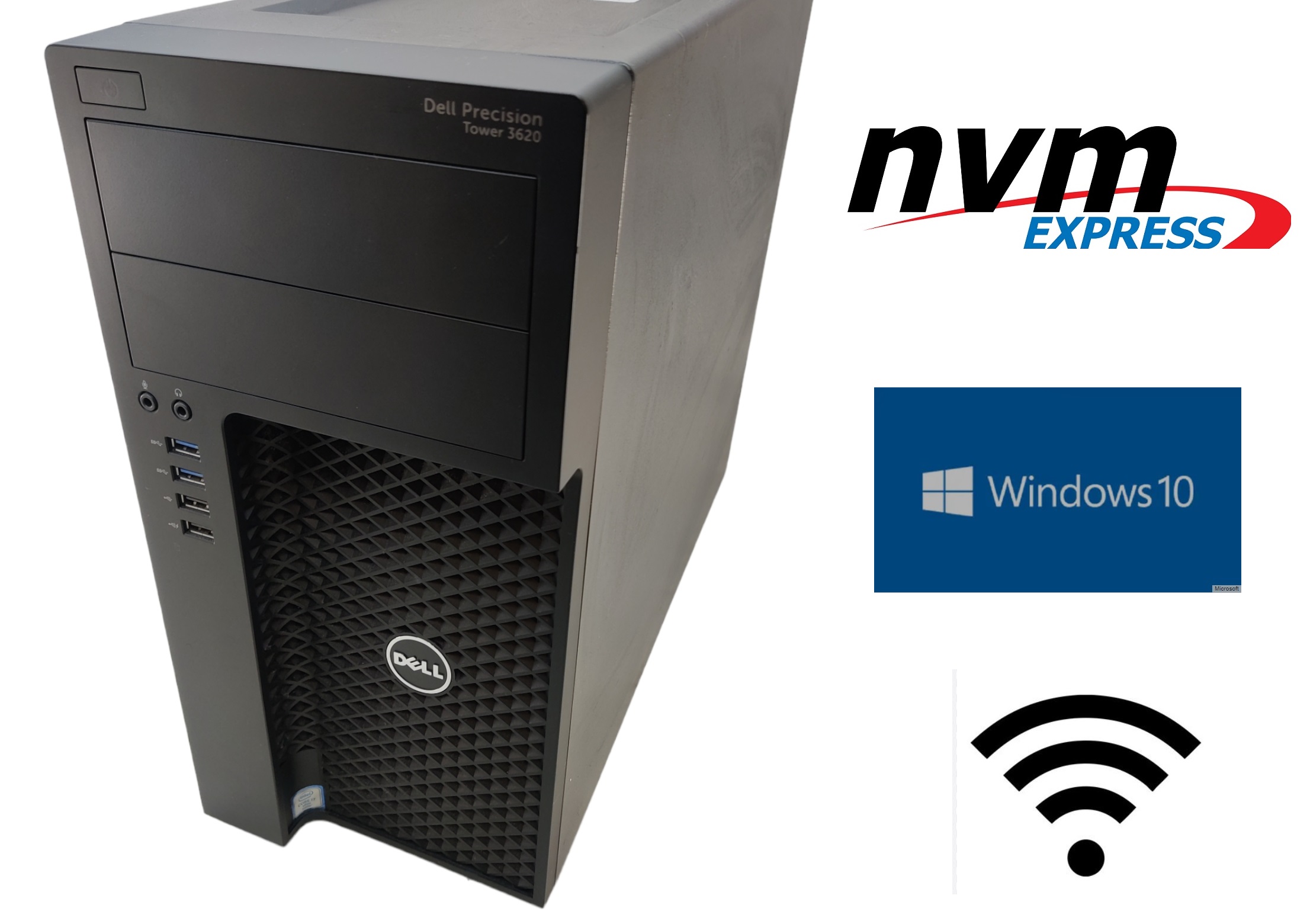 DELL PRECISION TOWER 3620 i7-6700 32GB DDR4 RAM 500GB NVME WINDOWS 10 PRO WIFI