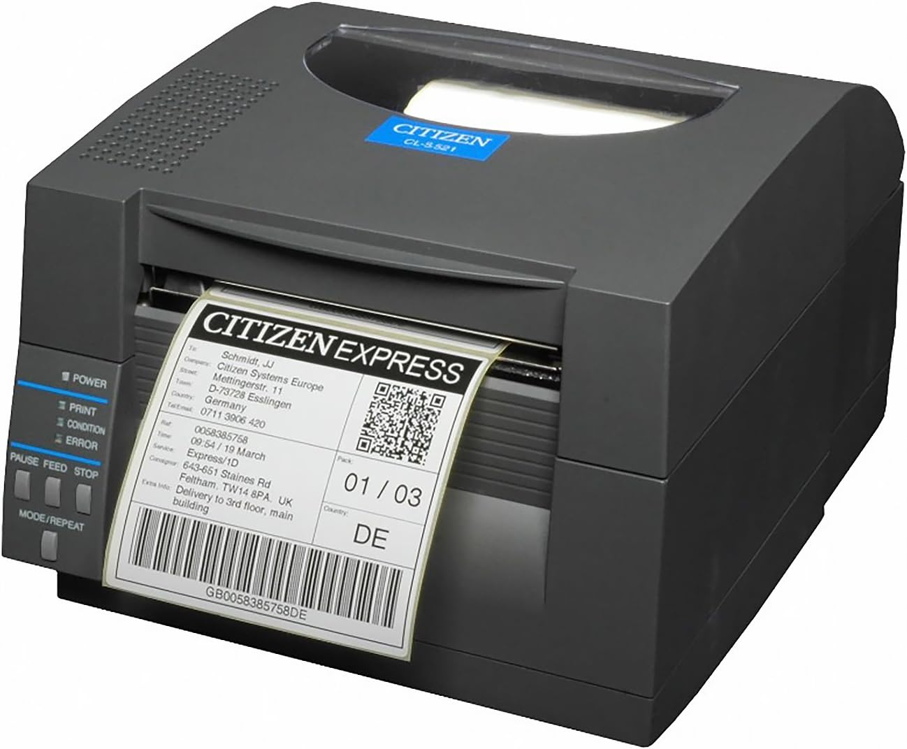 Citizen CL-S521 Desktop Thermal Label Printer • Power & USB Cable - Image 4