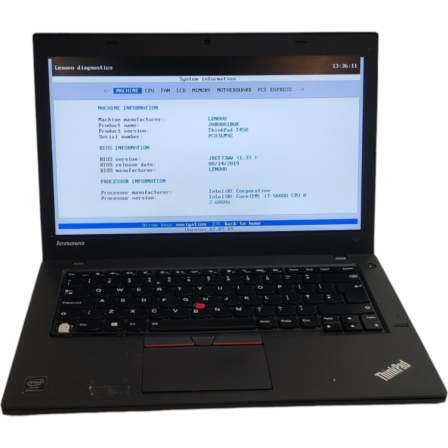 Lenovo ThinkPad T450 14" Laptop - Core i7 2.6GHz no SSD
