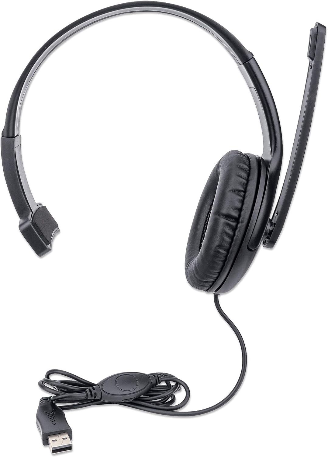 Manhattan Mono USB Adjustable Microphone Headset with volume control 179874 - Image 2