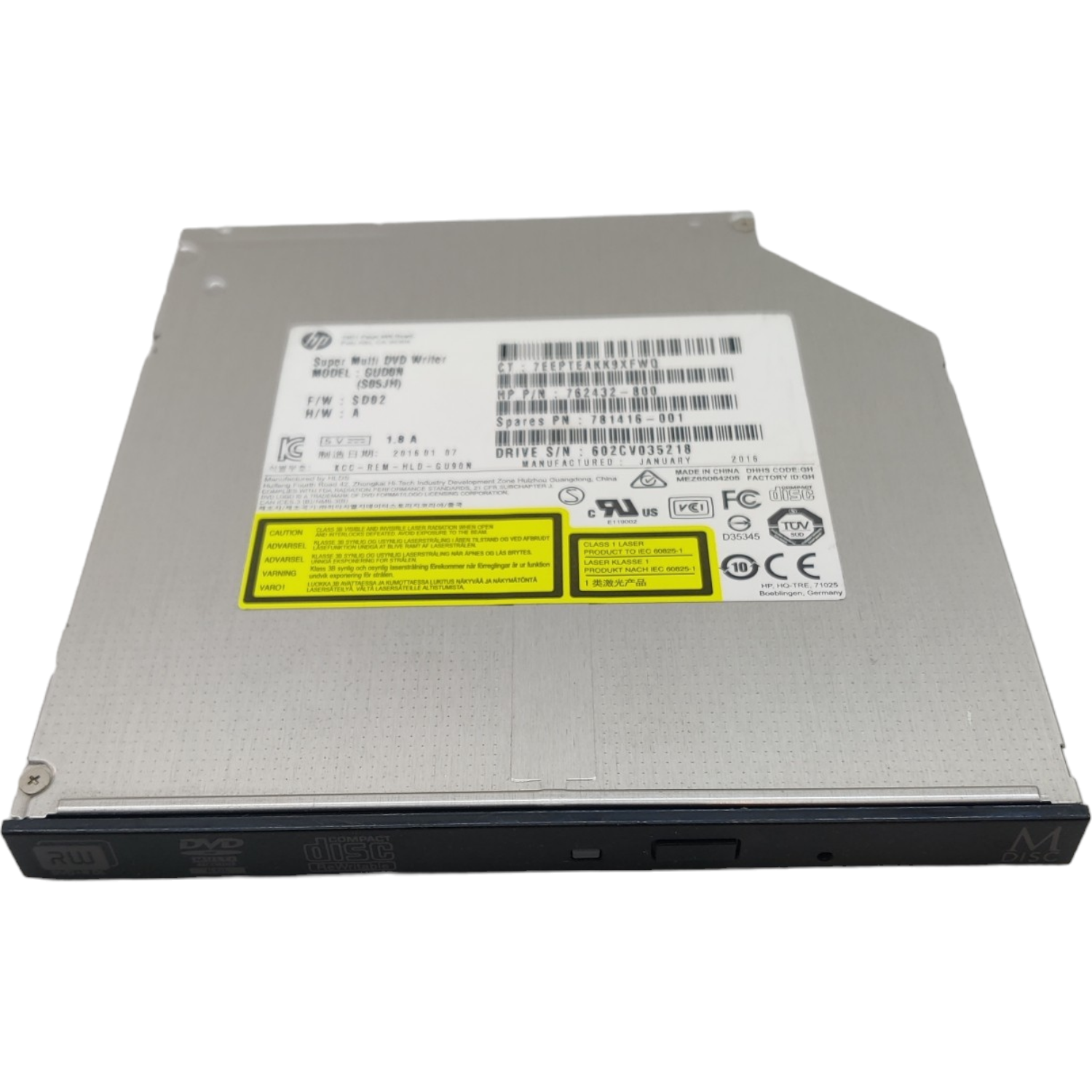 Hitachi-LG GUD0N Internal DVD Drive, Slim 9.5 mm DVD Player/Writer for Laptop/Desktop PC, Windows 10 Compatible, 8x Read/Write Speed - Black - Image 2