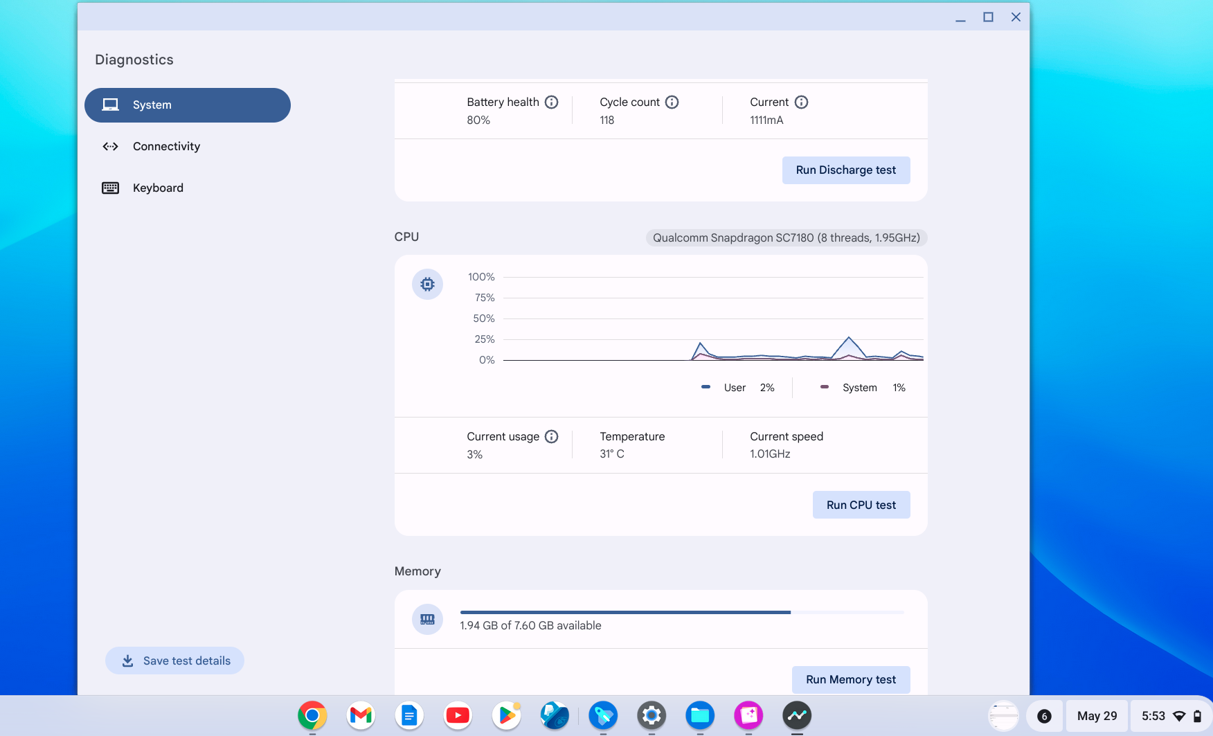 Acer Chromebook Spin 513 13.3" Touchscreen 128GB eMMC, 8GB RAM, ChromeOS Silver Grey LTE) - Image 13