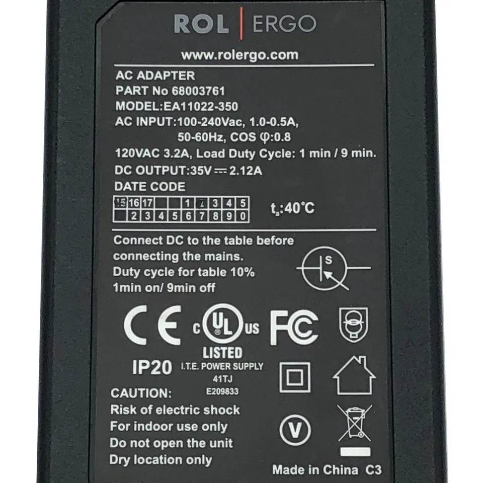 IKEA Bekant Rol Ergo EA11022-350 AC Adapter 35V 2.12A With Mains lead - Image 2