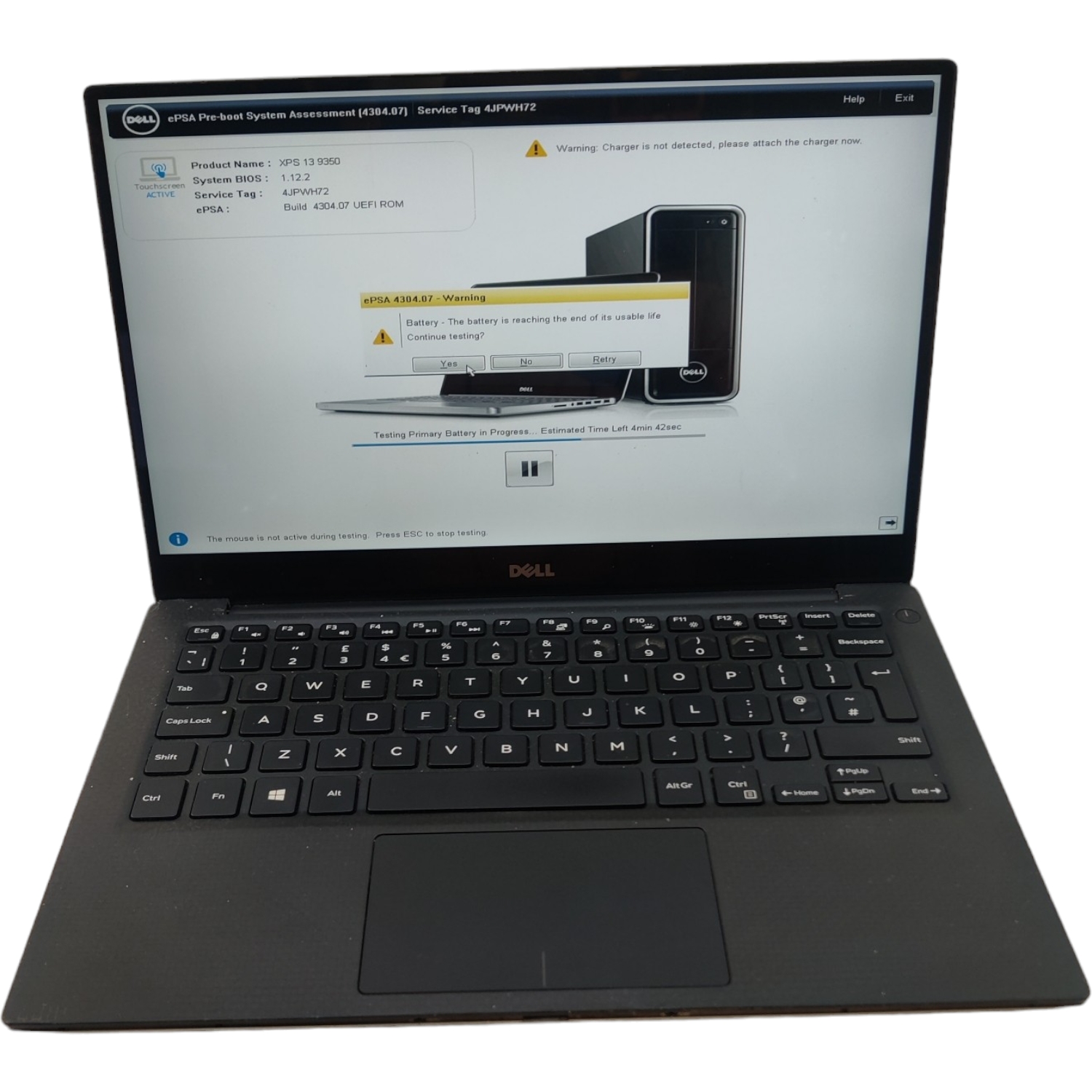 Dell XPS 13 9350 13.3" Touchscreen Laptop - i7 6500 16GB RAM FOR PARTS - BIOS LOCKED - BATTERY OLD - Image 7
