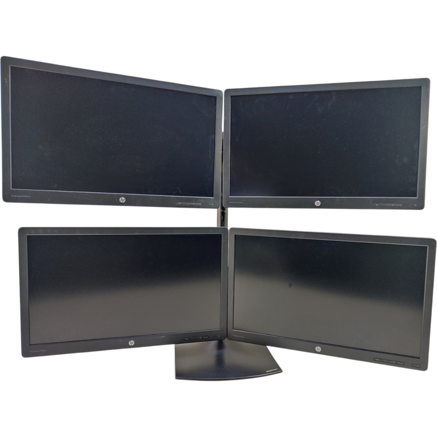 HP ProDisplay P240va 24-inch HDMI QUAD Monitor - with Ergotron Quad stand
