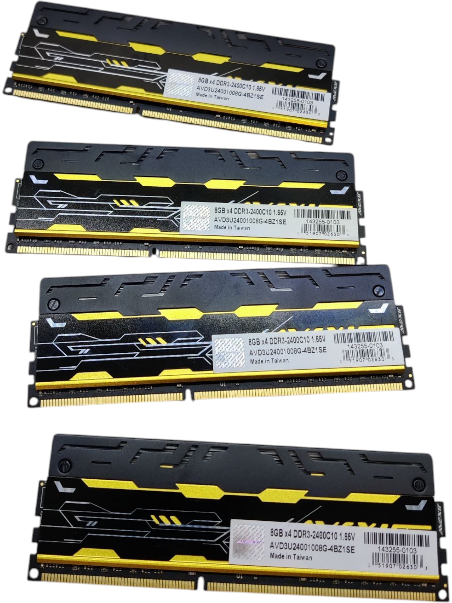 32GB (4x8GB) Avexir DDR3-2400C10 1.65v Gaming Memory