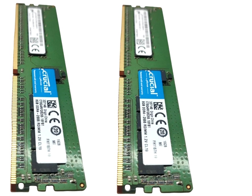 16GB (2 x 8GB) PC4-2666V DDR4 SERVER MEMOR MTA18ASF1G72PDZ-2G6B1RI MICRON