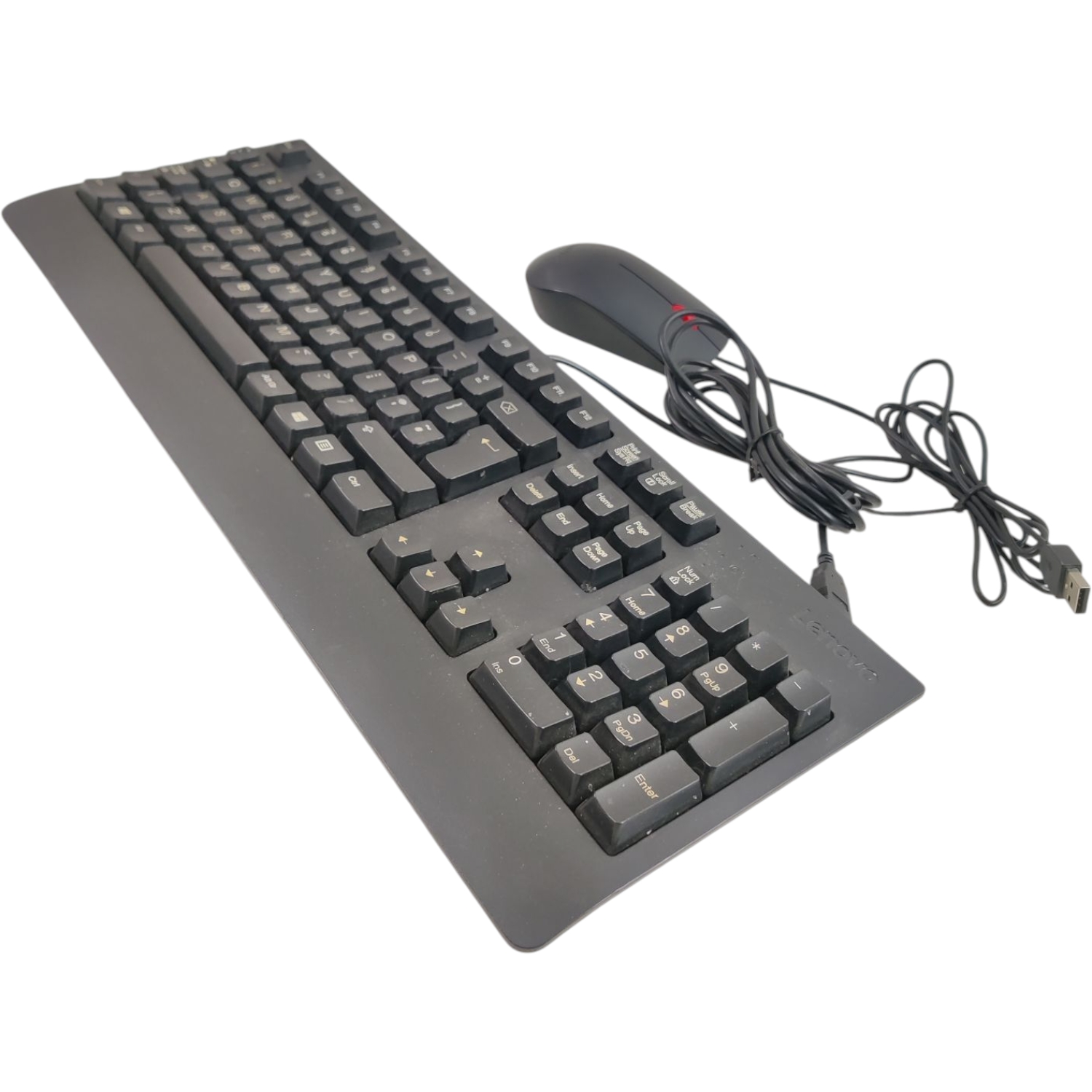 Lenovo USB Wired UK QWERTY Keyboard and Mouse Set, Black Essential 00XH726 - Image 2