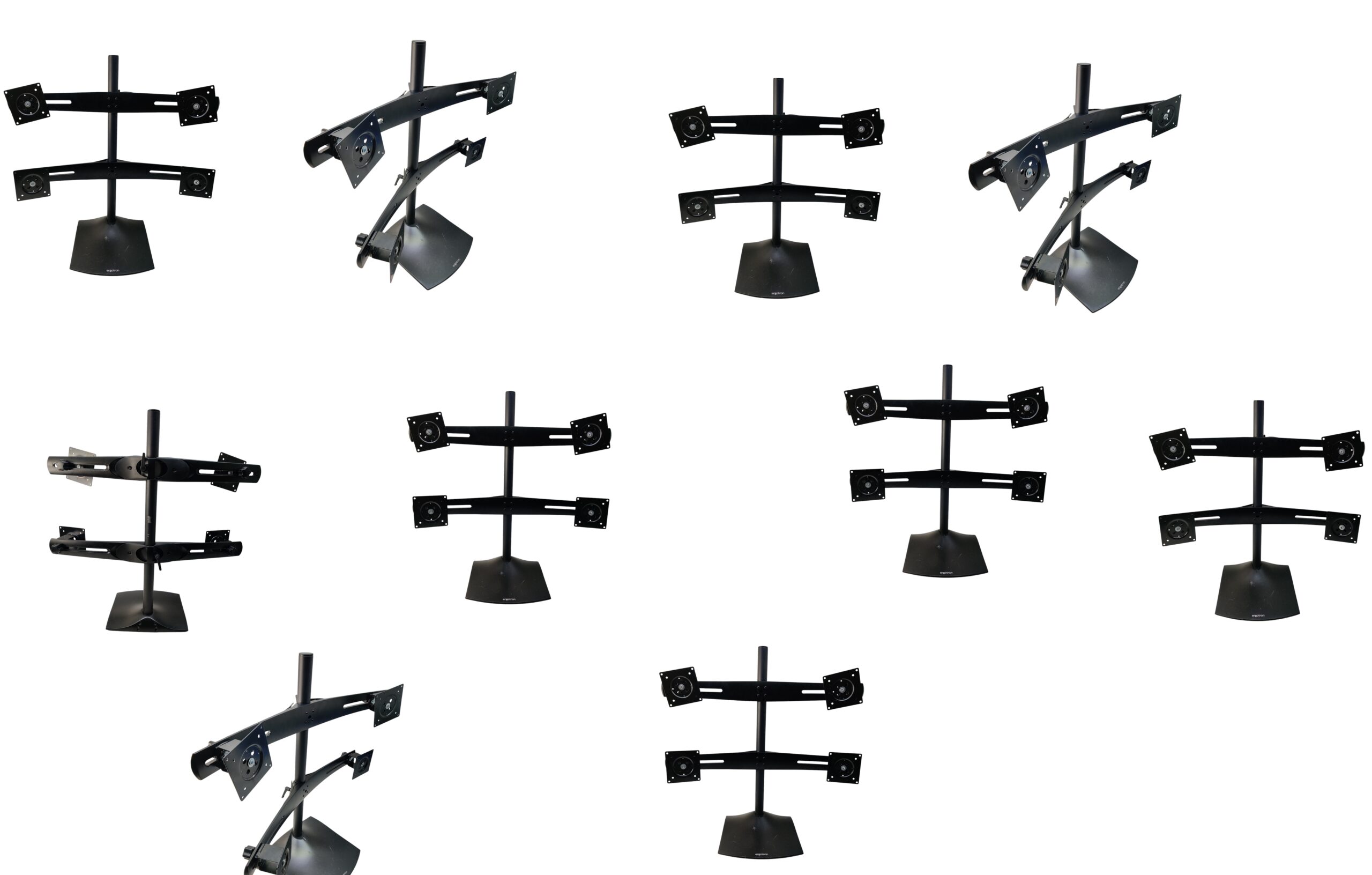 JOB LOT OF 10 X ERGOTRON DS100 QUAD-MONITOR DESK STAND 33-324-200 up to 24 " x 4