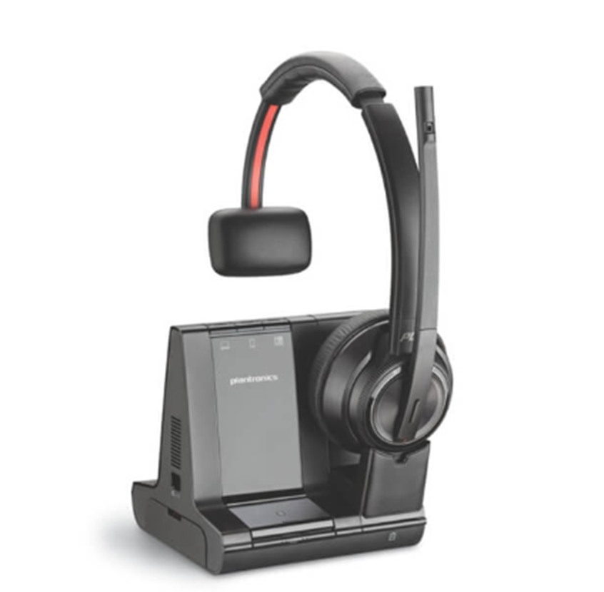 Plantronics SAVI 8200 W8210T Mono Office Stereo DECT Wireless 3-in-1 Headset - WITH BASE AND POWER SUPPLY