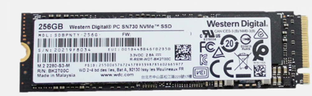 SSD Western Digital SN730 256GB PCIe NVME M.2 2280
