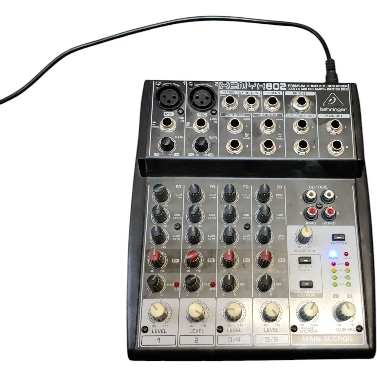 Behringer XENYX802 Mixer, With Power Supply