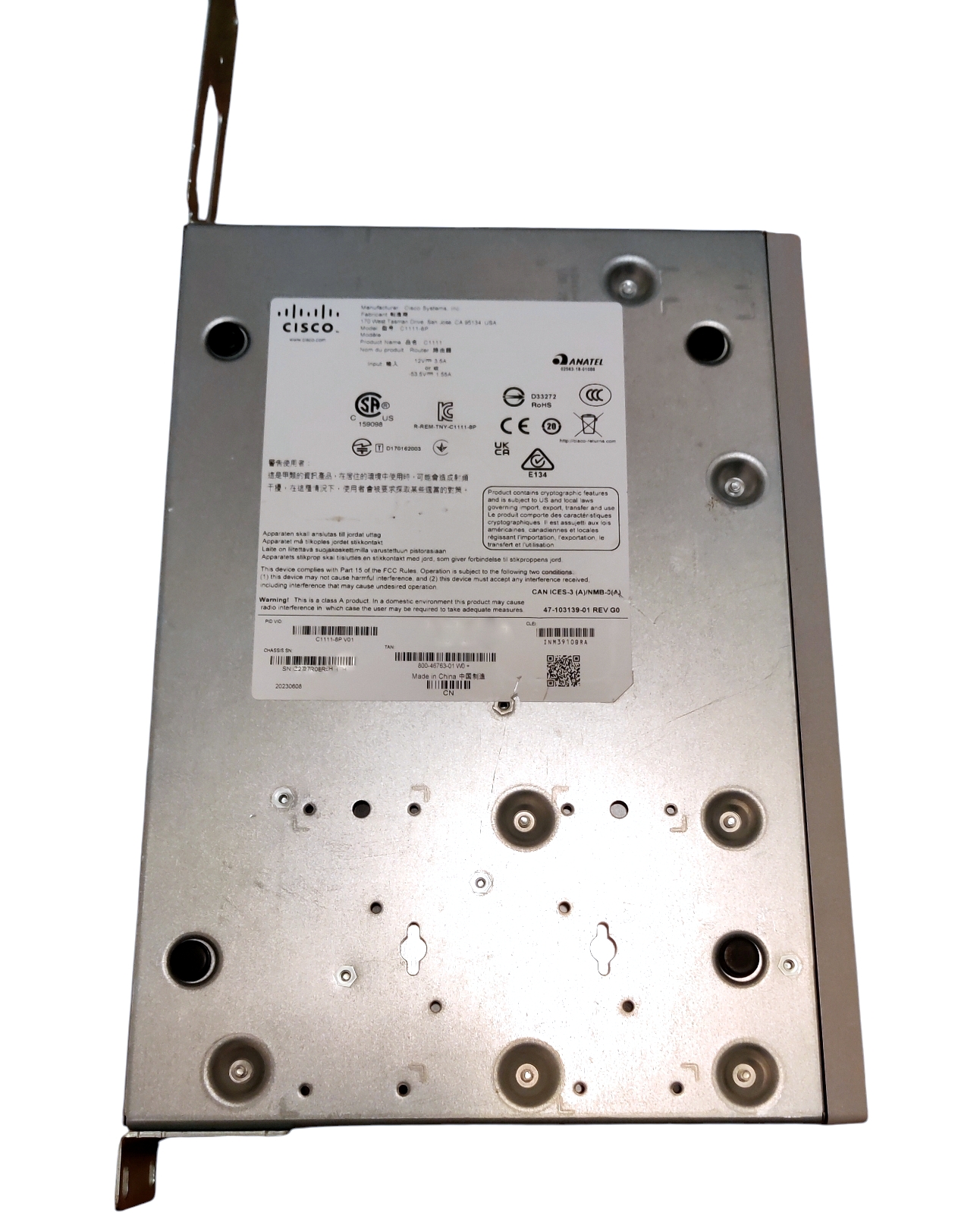 Cisco C1111-8P Router. ISR 1100 Series. 8 Ports with brackets - no PSU - Image 6