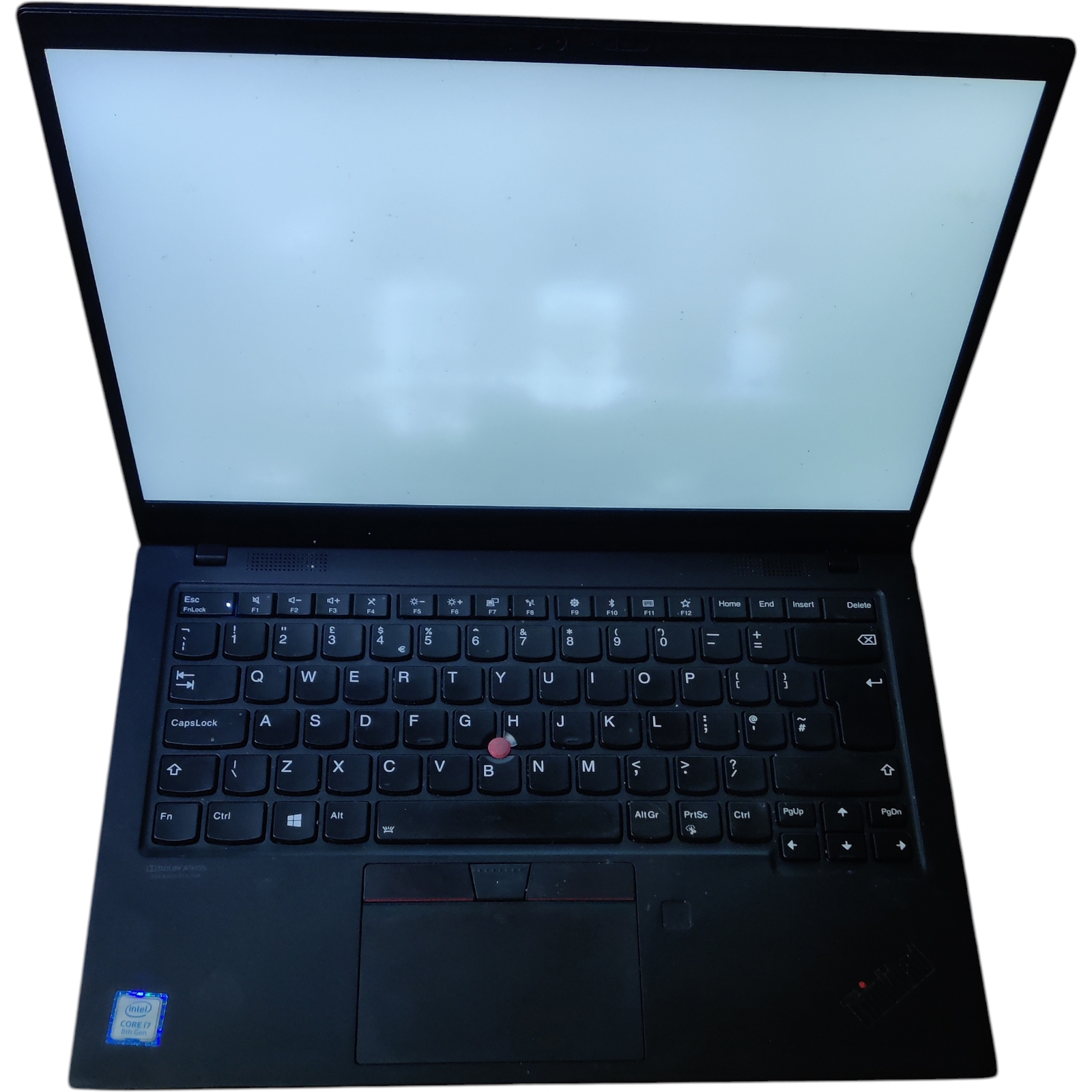Lenovo X1 Carbon 7 *FOR PARTS - pressure marks on screen - faulty battery * Intel i7 8565u 16GB Ram ThinkPad