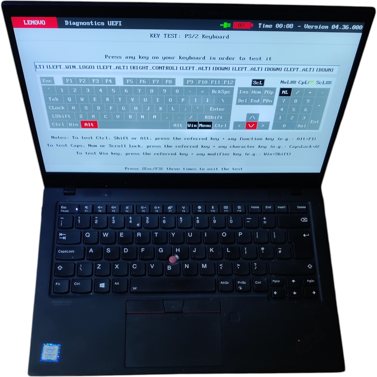 Lenovo X1 Carbon 7 *FOR PARTS - pressure marks on screen - faulty battery * Intel i7 8565u 16GB Ram ThinkPad - Image 6