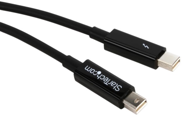 StarTech.com TBOLTMM1M Thunderbolt Cable - 1 Metre Black 20 pin male to male - Image 3