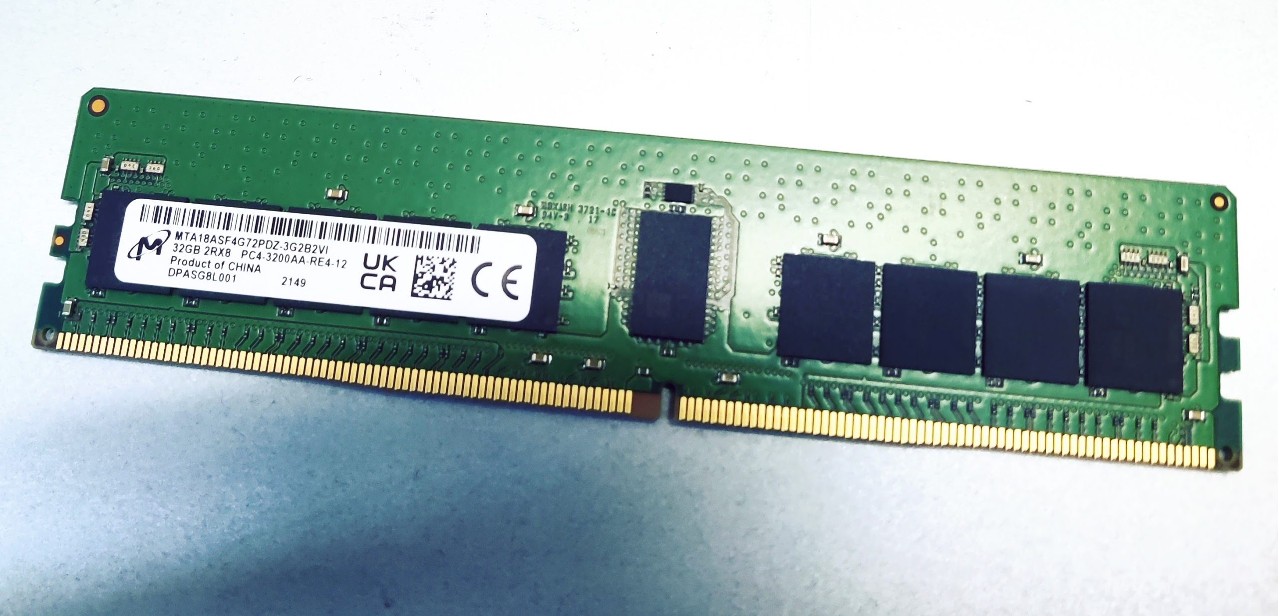 32GB *SERVER MEMORY* MTA18ASF4G72PDZ-3G2B2V1 MICRON 32GB PC4-3200AA DDR4 SERVER MEMORY MTA18ASF4G72PDZ