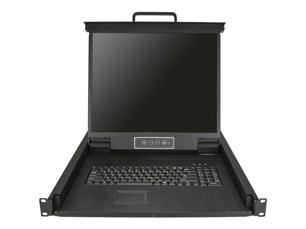 StarTech RKCONS1901 Rackmount KVM Console, Single Port VGA KVM with 19" LCD Monitor for Server Rack, Fully Featured Universal 1U LCD KVM Drawer with Cables & Hardware, USB Support, 50,000 MTBF