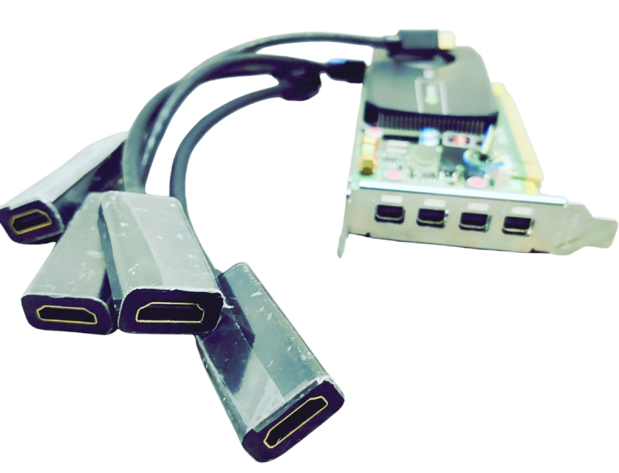 NVidia Quadro NVS510 2GB DDR3 - PCIe x16 Graphics Card 4 Screen Card with HDMI Cables low profile