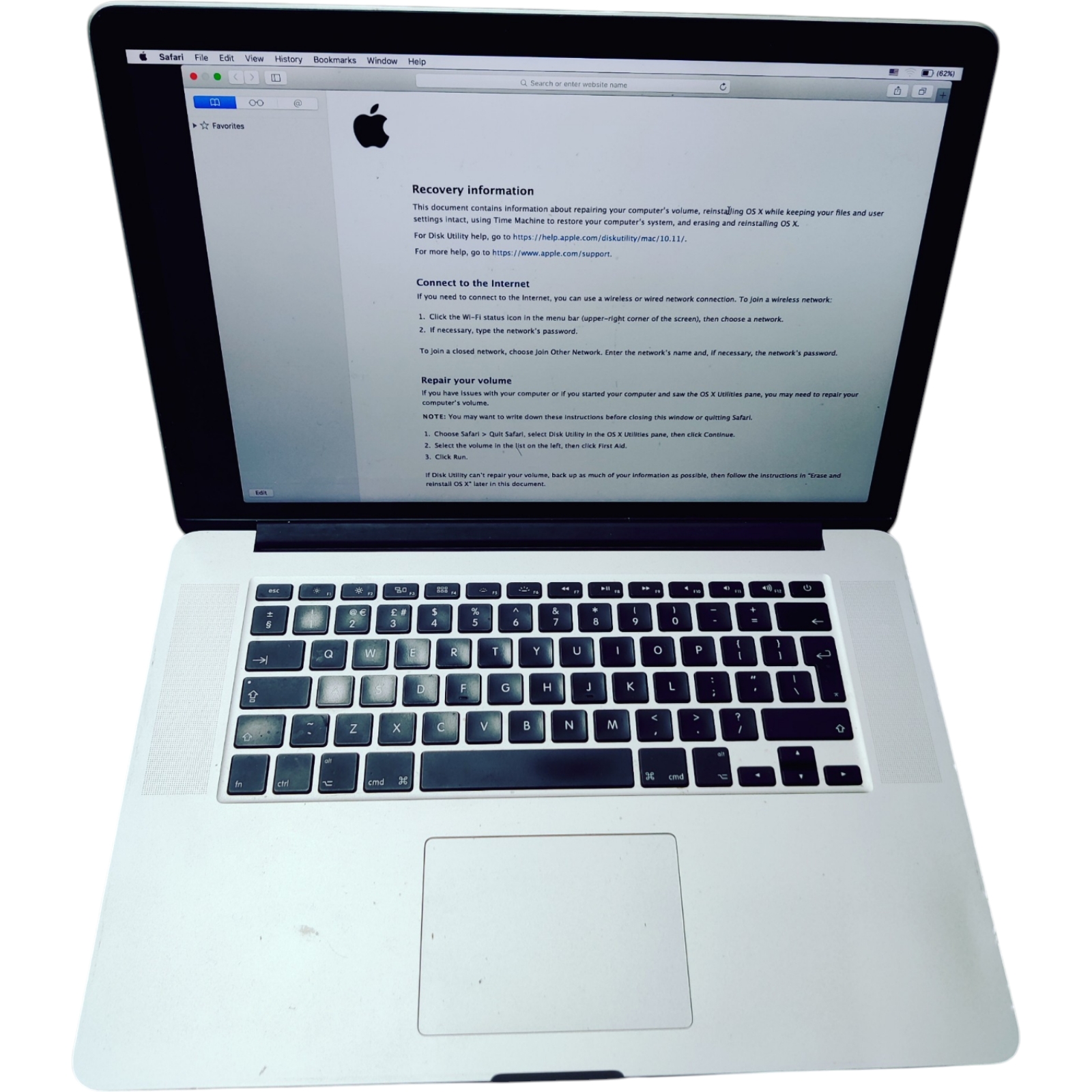 Apple MacBook Pro 15" 2015 A1398 **SPARES or REPAIR** No SSD - i7 4770HQ 2.2GHz 16GB Ram - Image 11