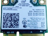 Intel 7260HMW Dual Band Wireless and Bluetooth Card AC-7260