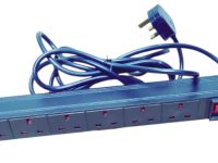 6 Way UK Horizontal 1U Rack Mount PDU 2.5m UK mains lead with Rack Brackets